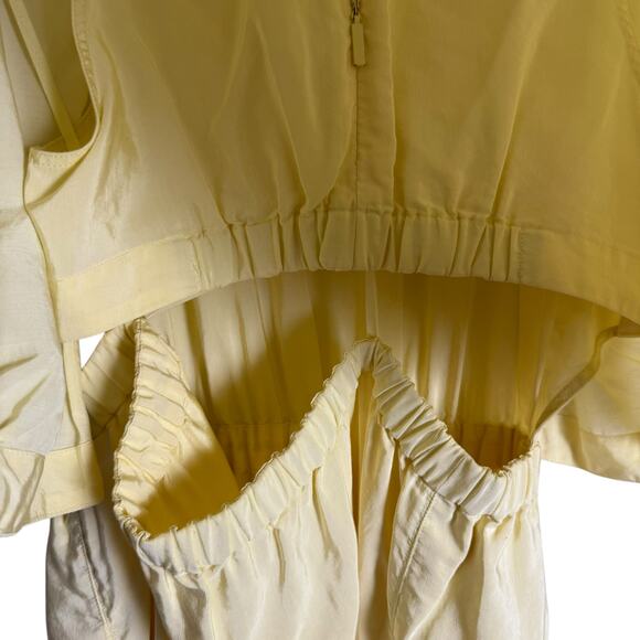 Tibi Gemma Linen Blend Yellow Cape Mini Dress Size 4 - Picture 16 of 16